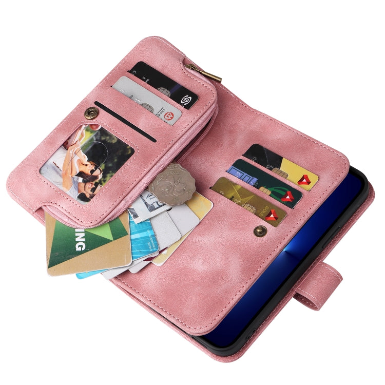 For iPhone 12 Pro Multifunctional Card Slot Zipper Wallet Flip Leather Phone Case