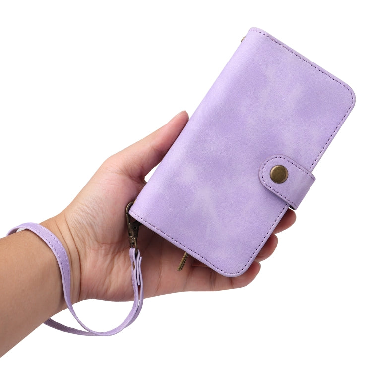 For iPhone 13 Pro Multifunctional Card Slot Zipper Wallet Flip Leather Phone Case