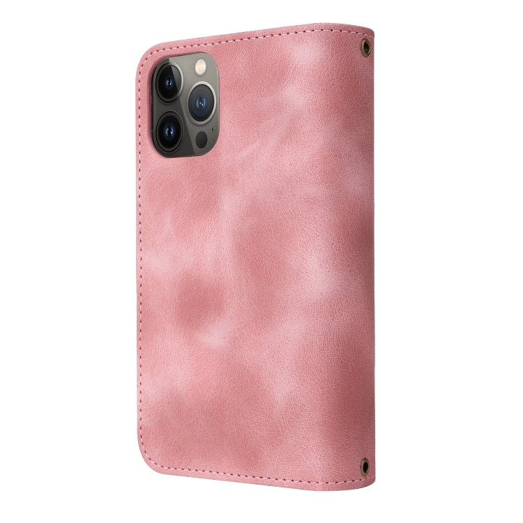 For iPhone 13 Pro Multifunctional Card Slot Zipper Wallet Flip Leather Phone Case