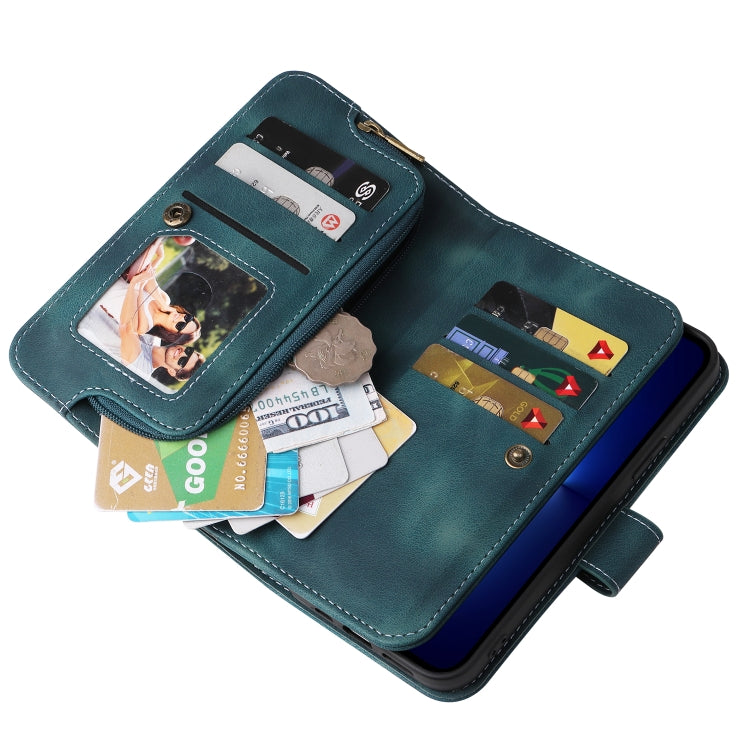 For iPhone 14 Pro Multifunctional Card Slot Zipper Wallet Flip Leather Phone Case