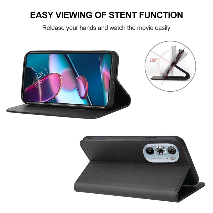 For Motorola Edge+ 5G UW 2022/Edge 30 Pro Magnetic Closure Leather Phone Case