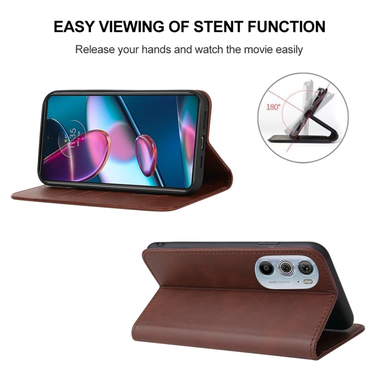 For Motorola Edge+ 5G UW 2022/Edge 30 Pro Magnetic Closure Leather Phone Case