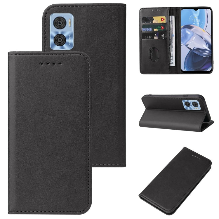 For Motorola Moto E22/E22i Magnetic Closure Leather Phone Case