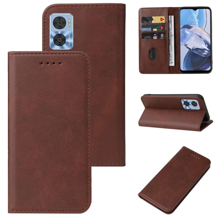 For Motorola Moto E22/E22i Magnetic Closure Leather Phone Case