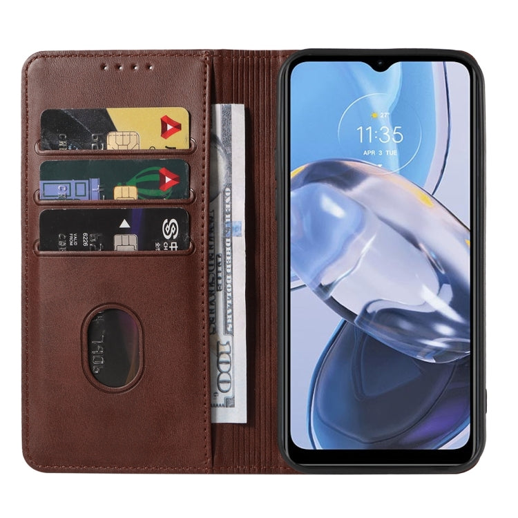 For Motorola Moto E22/E22i Magnetic Closure Leather Phone Case