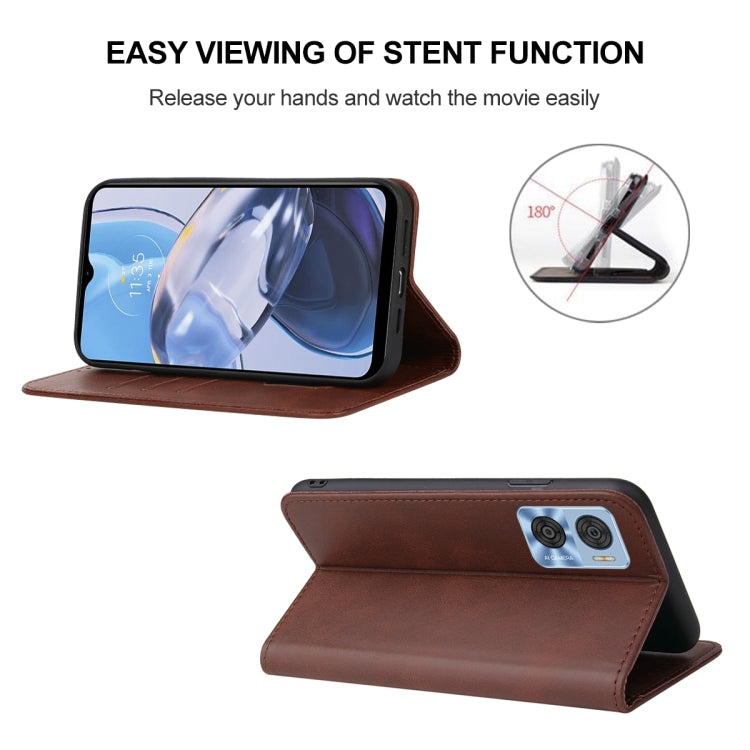 For Motorola Moto E22/E22i Magnetic Closure Leather Phone Case