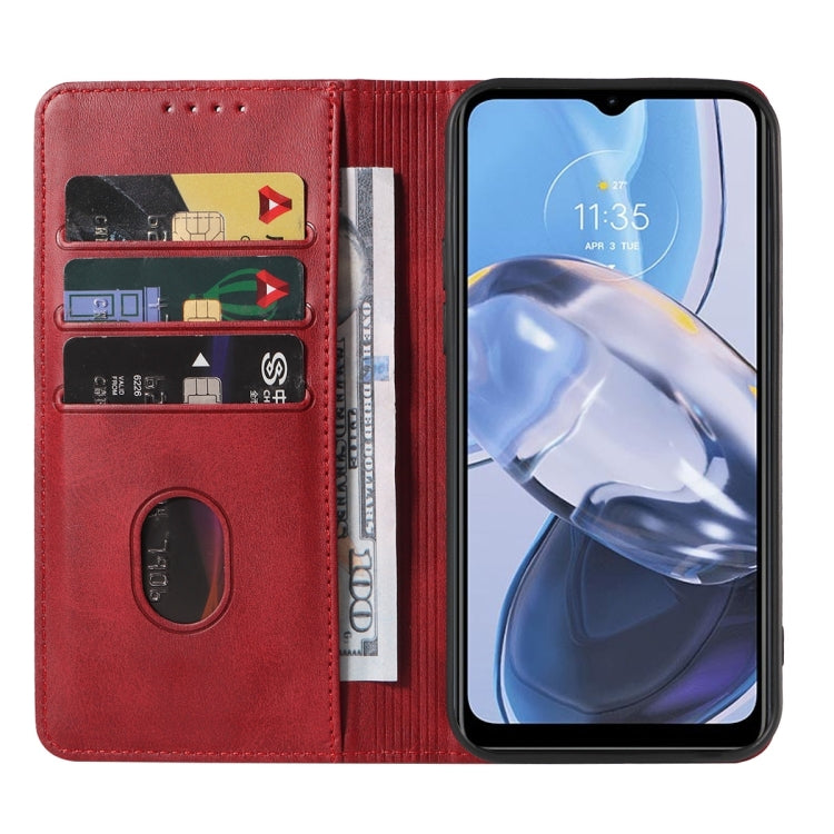 For Motorola Moto E22/E22i Magnetic Closure Leather Phone Case