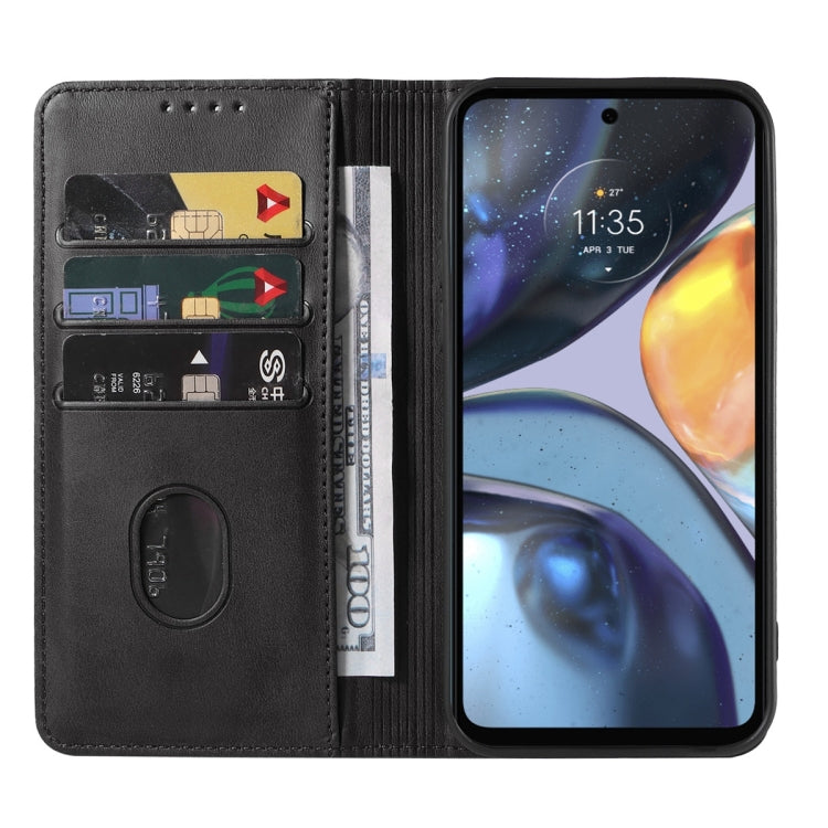 For Motorola Moto G22 Magnetic Closure Leather Phone Case