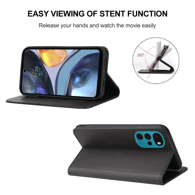 For Motorola Moto G22 Magnetic Closure Leather Phone Case