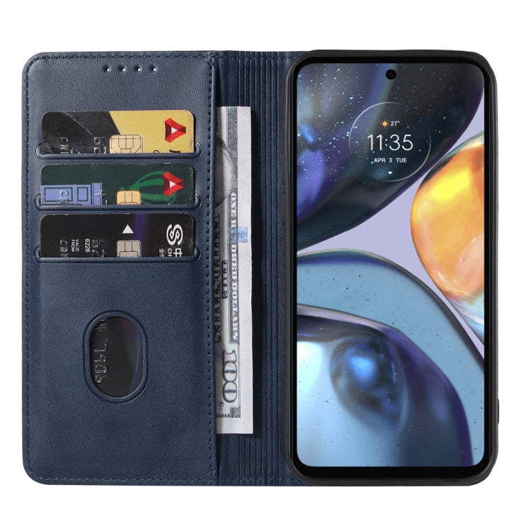 For Motorola Moto G22 Magnetic Closure Leather Phone Case