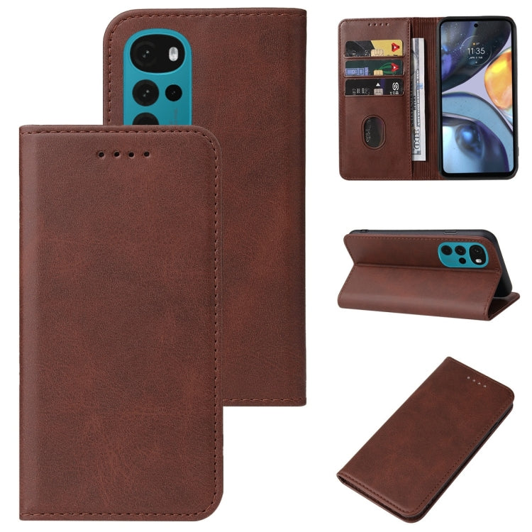 For Motorola Moto G22 Magnetic Closure Leather Phone Case