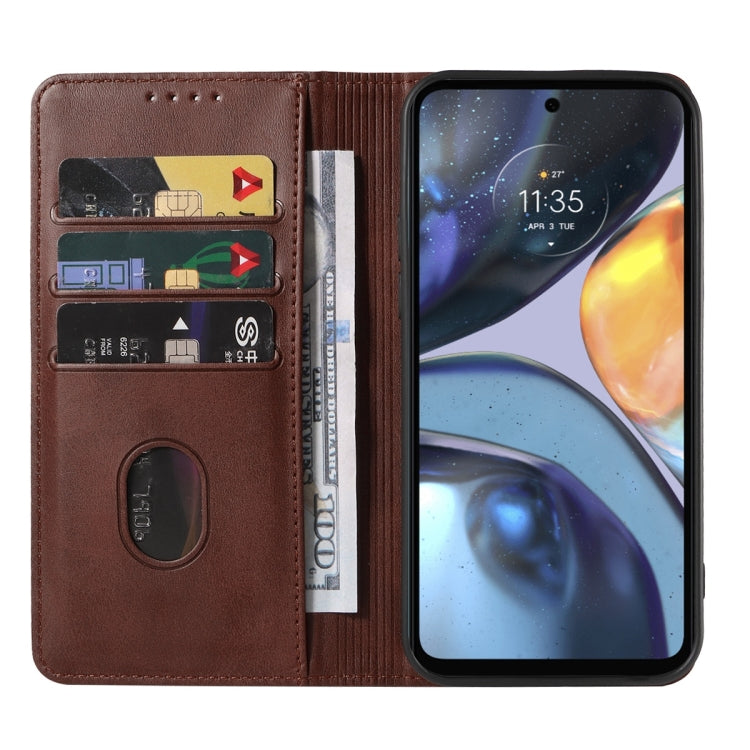 For Motorola Moto G22 Magnetic Closure Leather Phone Case