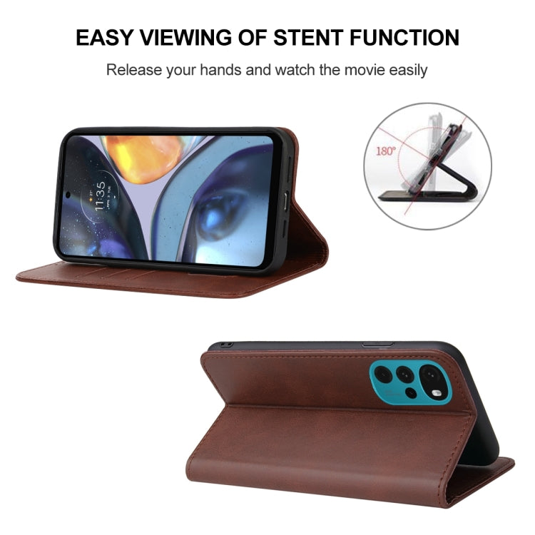 For Motorola Moto G22 Magnetic Closure Leather Phone Case