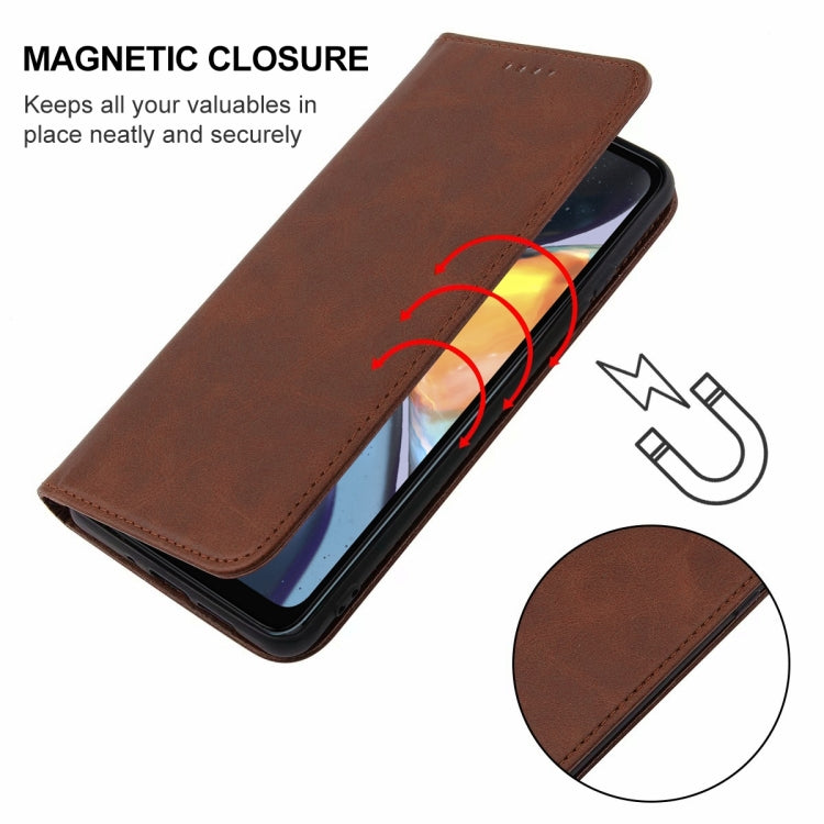 For Motorola Moto G22 Magnetic Closure Leather Phone Case