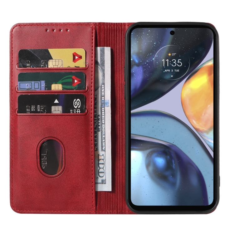 For Motorola Moto G22 Magnetic Closure Leather Phone Case