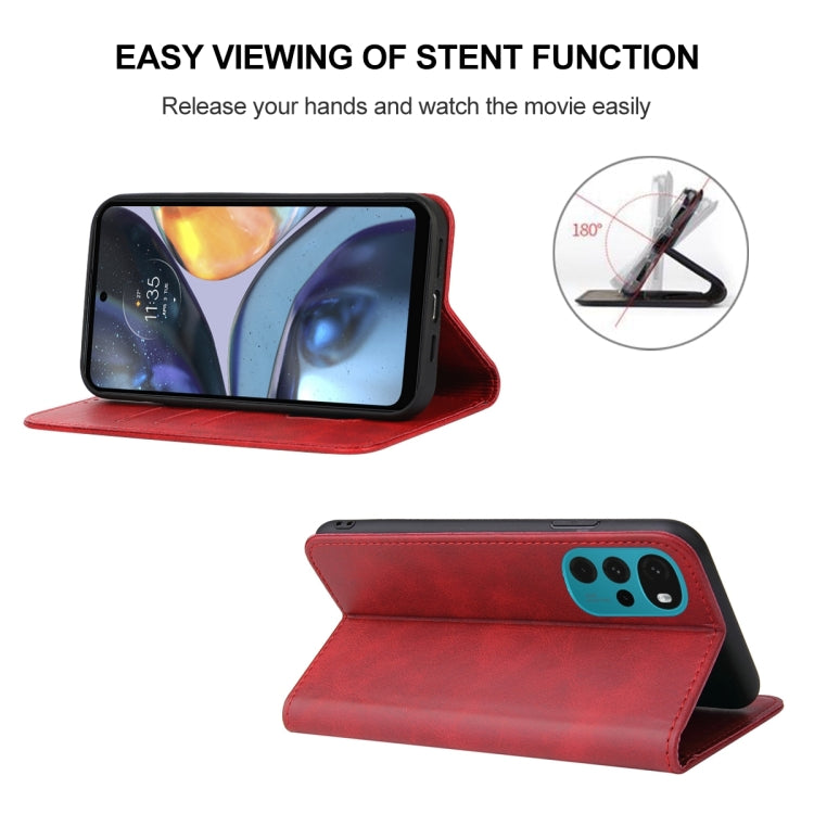 For Motorola Moto G22 Magnetic Closure Leather Phone Case