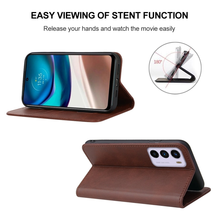 For Motorola Moto G42 Magnetic Closure Leather Phone Case