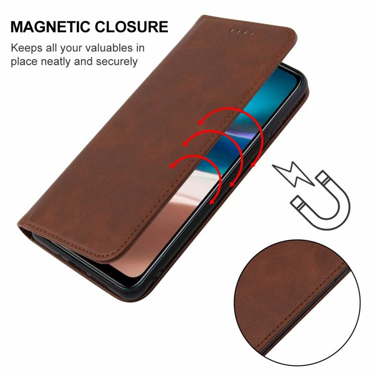 For Motorola Moto G42 Magnetic Closure Leather Phone Case