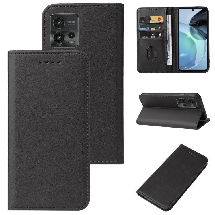 For Motorola Moto G72 Magnetic Closure Leather Phone Case