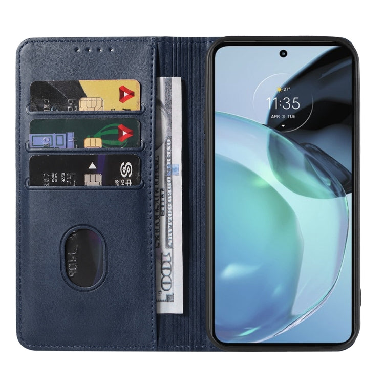 For Motorola Moto G72 Magnetic Closure Leather Phone Case