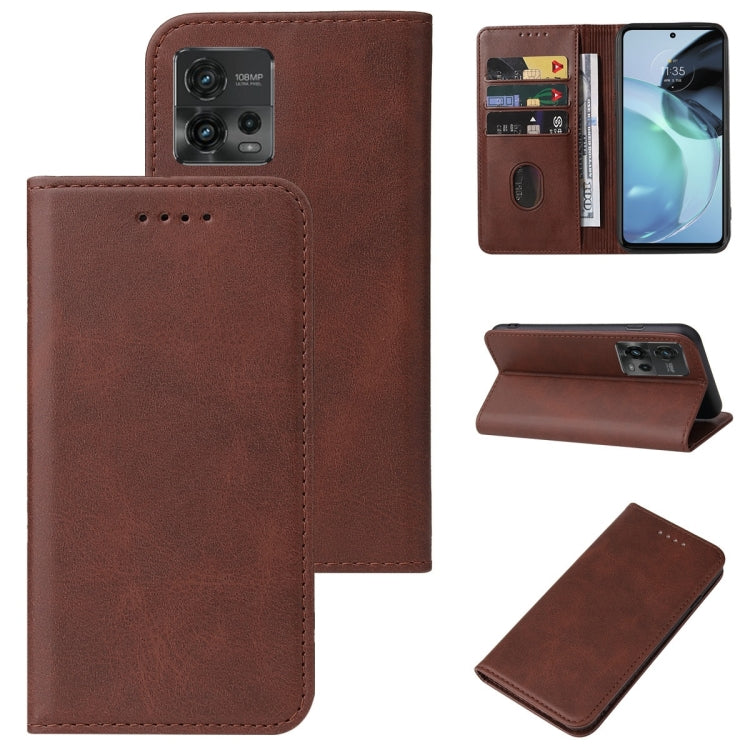 For Motorola Moto G72 Magnetic Closure Leather Phone Case