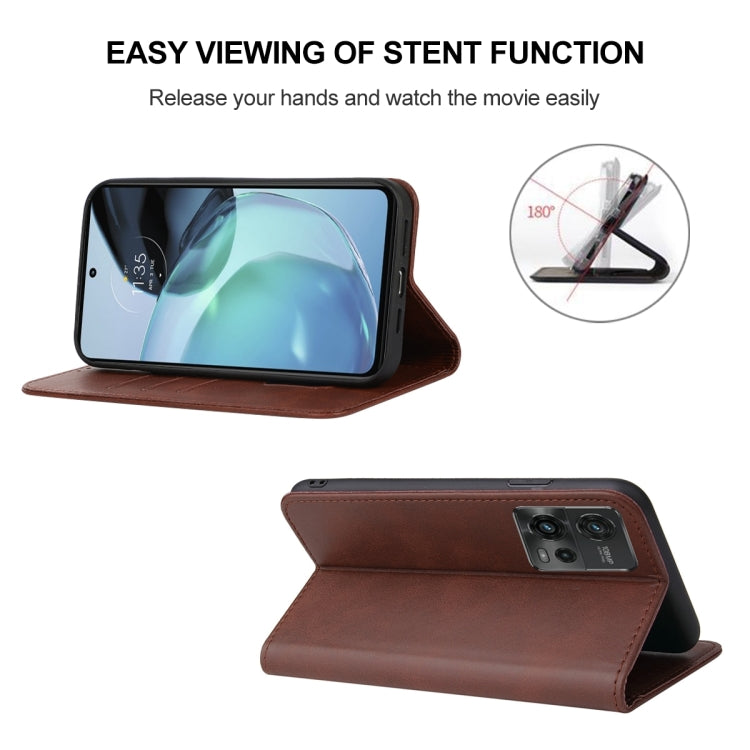 For Motorola Moto G72 Magnetic Closure Leather Phone Case