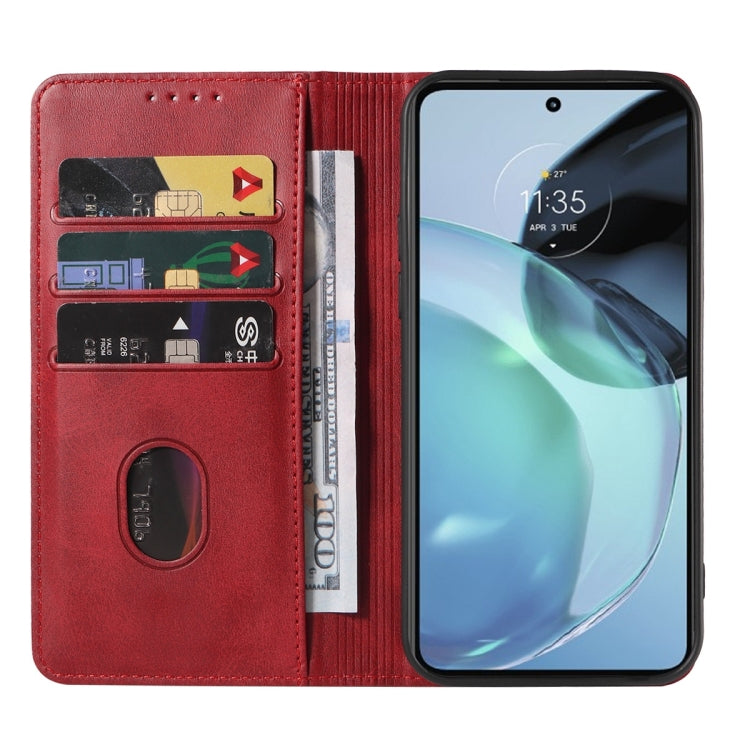 For Motorola Moto G72 Magnetic Closure Leather Phone Case