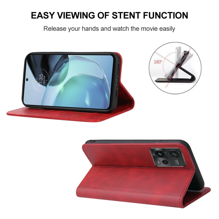 For Motorola Moto G72 Magnetic Closure Leather Phone Case