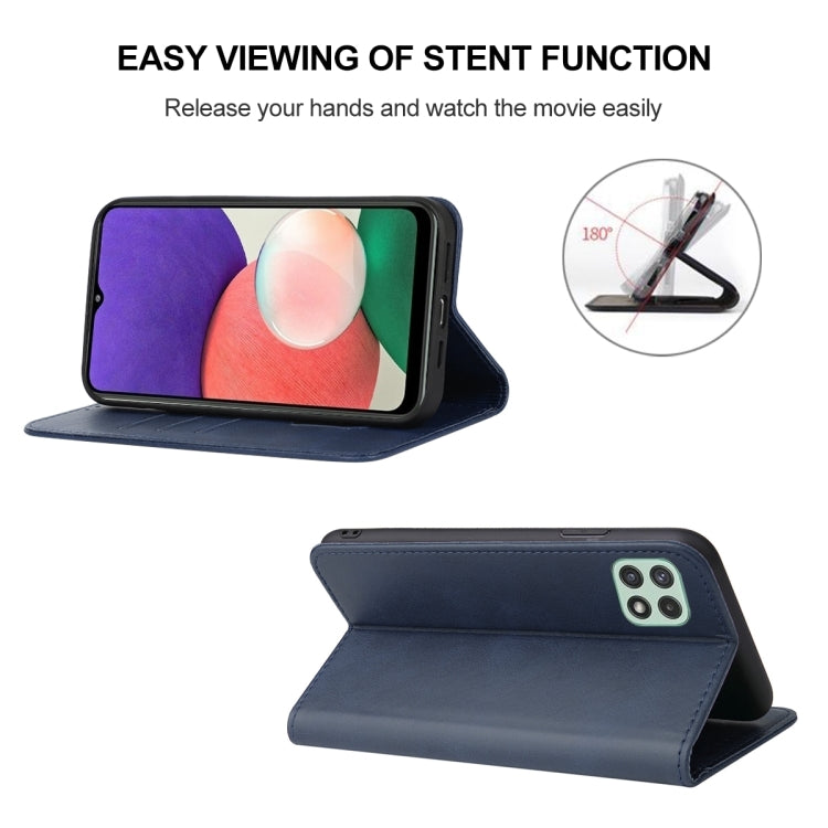 For Samsung Galaxy A22e Magnetic Closure Leather Phone Case