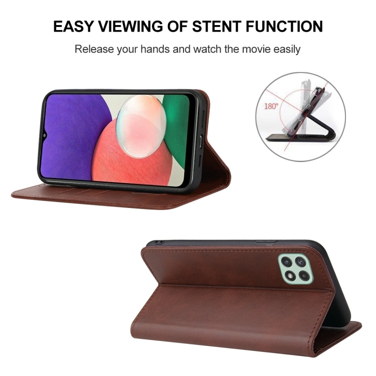 For Samsung Galaxy A22e Magnetic Closure Leather Phone Case