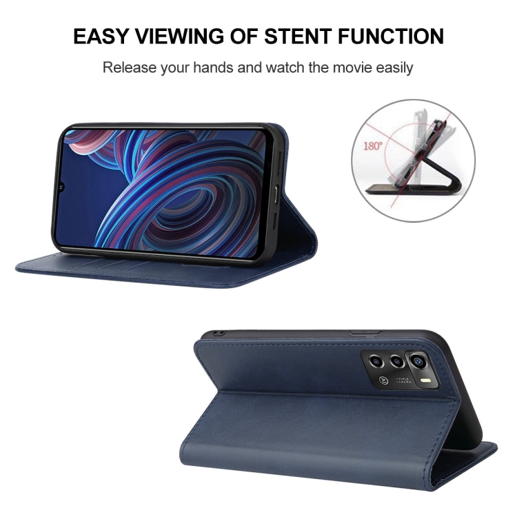 For ZTE Blade A72 2022 Magnetic Closure Leather Phone Case