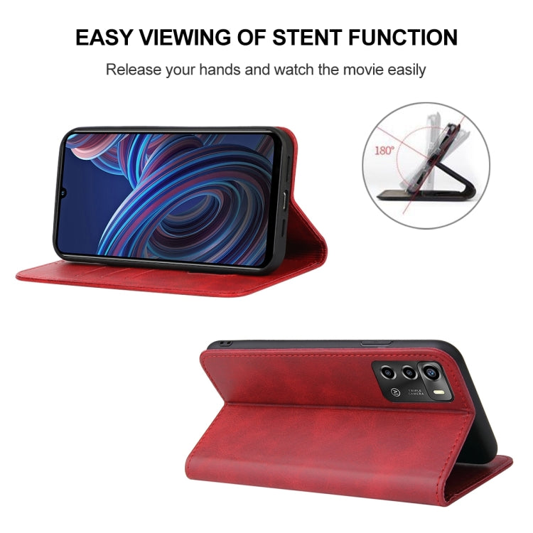 For ZTE Blade A72 2022 Magnetic Closure Leather Phone Case