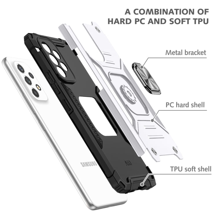 For Samsung Galaxy A53 Magnetic Armor Shockproof TPU + PC Phone Case with Metal Ring Holder