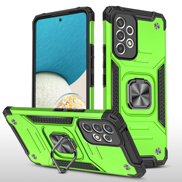 For Samsung Galaxy A53 Magnetic Armor Shockproof TPU + PC Phone Case with Metal Ring Holder