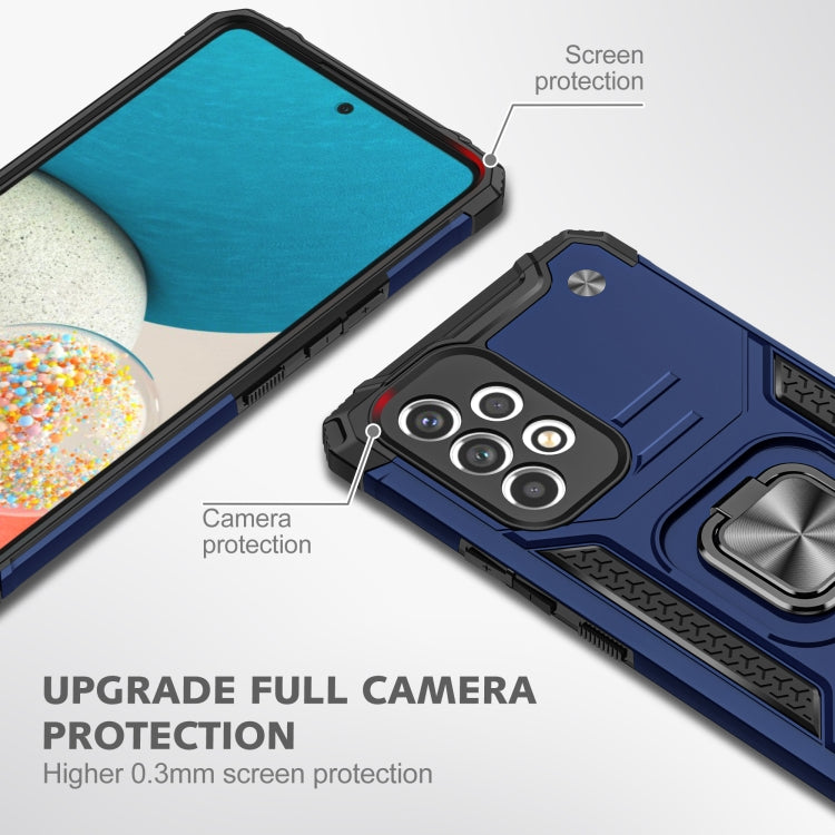 For Samsung Galaxy A53 Magnetic Armor Shockproof TPU + PC Phone Case with Metal Ring Holder