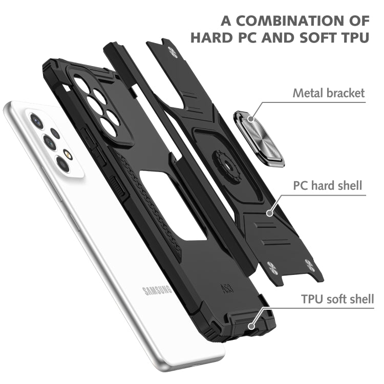 For Samsung Galaxy A53 Magnetic Armor Shockproof TPU + PC Phone Case with Metal Ring Holder