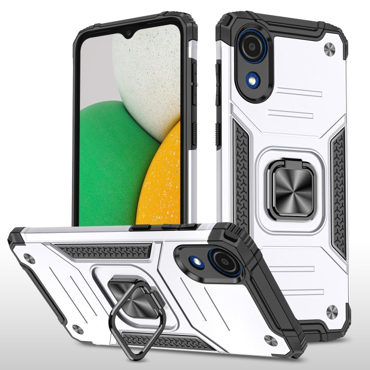 For Samsung Galaxy A03 Core Magnetic Armor Shockproof TPU + PC Phone Case with Metal Ring Holder