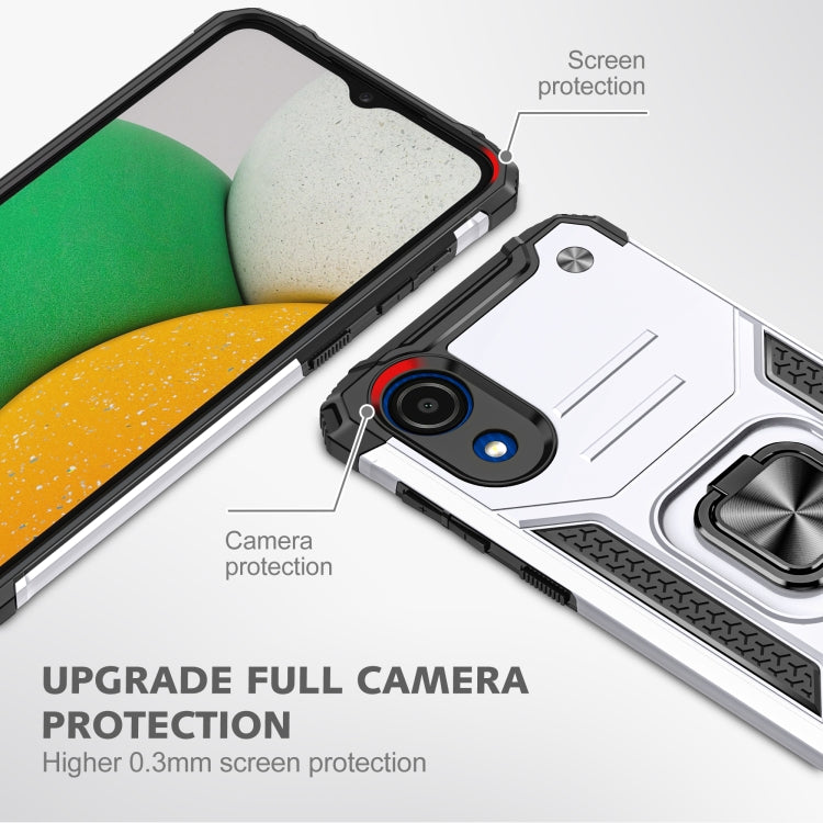 For Samsung Galaxy A03 Core Magnetic Armor Shockproof TPU + PC Phone Case with Metal Ring Holder