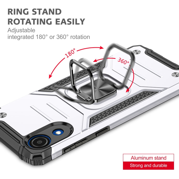For Samsung Galaxy A03 Core Magnetic Armor Shockproof TPU + PC Phone Case with Metal Ring Holder