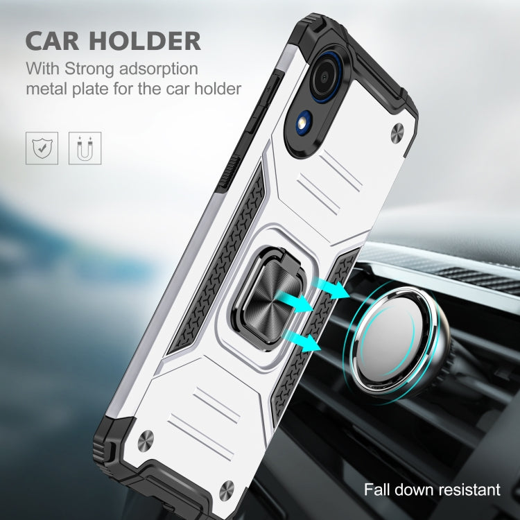 For Samsung Galaxy A03 Core Magnetic Armor Shockproof TPU + PC Phone Case with Metal Ring Holder