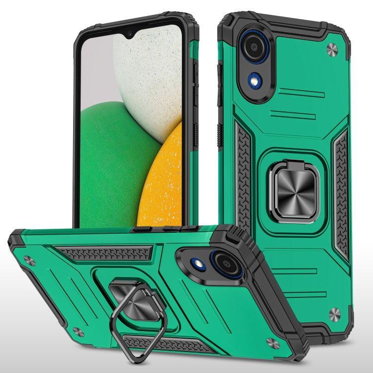 For Samsung Galaxy A03 Core Magnetic Armor Shockproof TPU + PC Phone Case with Metal Ring Holder