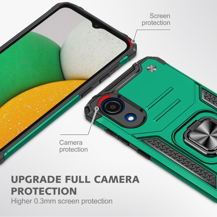 For Samsung Galaxy A03 Core Magnetic Armor Shockproof TPU + PC Phone Case with Metal Ring Holder