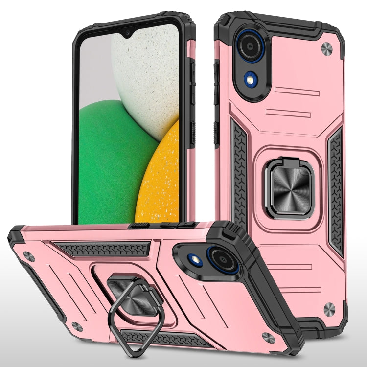 For Samsung Galaxy A03 Core Magnetic Armor Shockproof TPU + PC Phone Case with Metal Ring Holder
