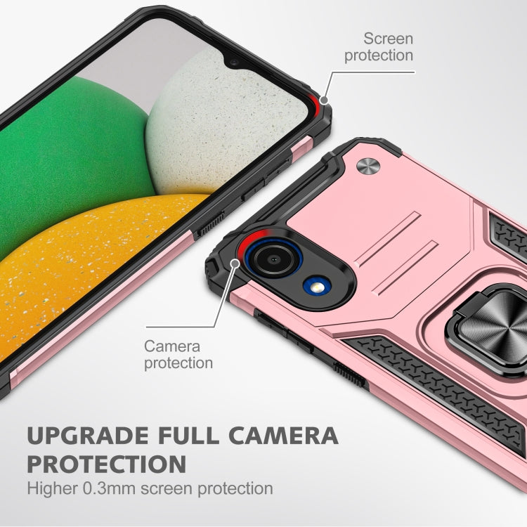 For Samsung Galaxy A03 Core Magnetic Armor Shockproof TPU + PC Phone Case with Metal Ring Holder
