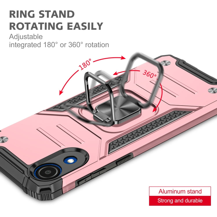 For Samsung Galaxy A03 Core Magnetic Armor Shockproof TPU + PC Phone Case with Metal Ring Holder