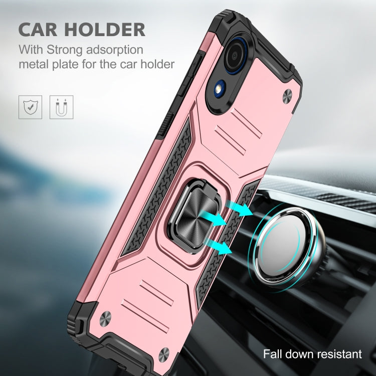 For Samsung Galaxy A03 Core Magnetic Armor Shockproof TPU + PC Phone Case with Metal Ring Holder