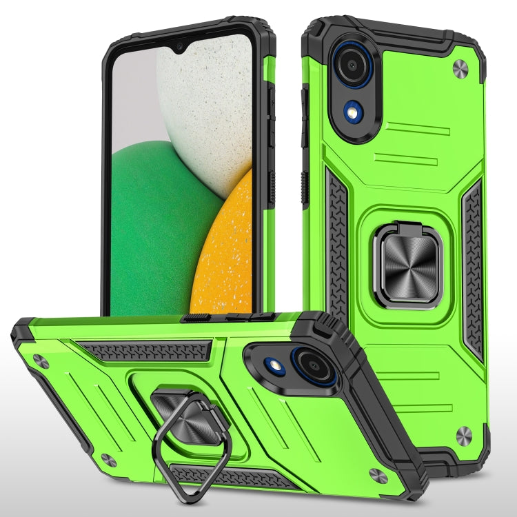 For Samsung Galaxy A03 Core Magnetic Armor Shockproof TPU + PC Phone Case with Metal Ring Holder