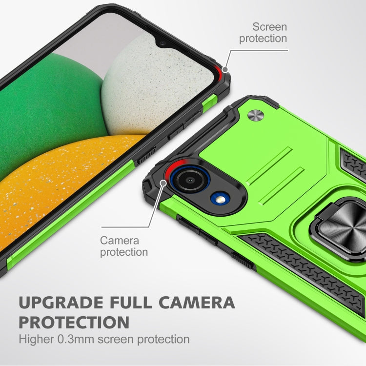For Samsung Galaxy A03 Core Magnetic Armor Shockproof TPU + PC Phone Case with Metal Ring Holder
