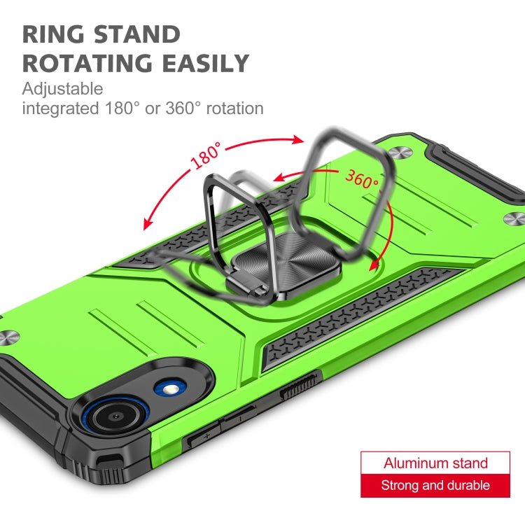 For Samsung Galaxy A03 Core Magnetic Armor Shockproof TPU + PC Phone Case with Metal Ring Holder