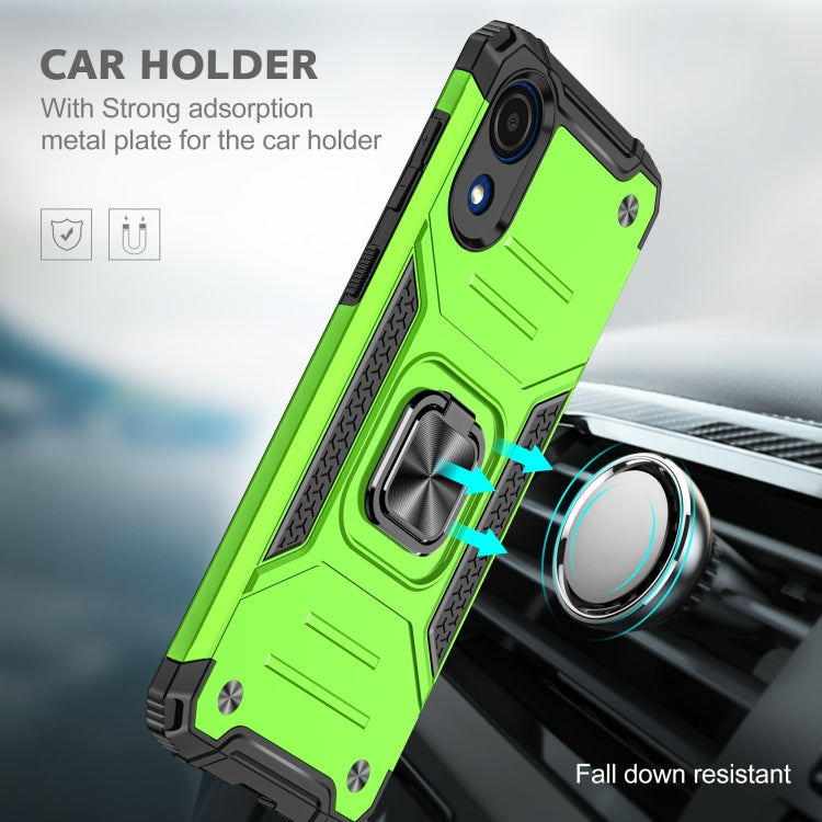 For Samsung Galaxy A03 Core Magnetic Armor Shockproof TPU + PC Phone Case with Metal Ring Holder